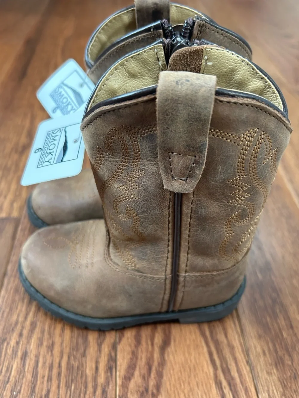 Smokey Mountain Boots distressed brown leather toddler size 6